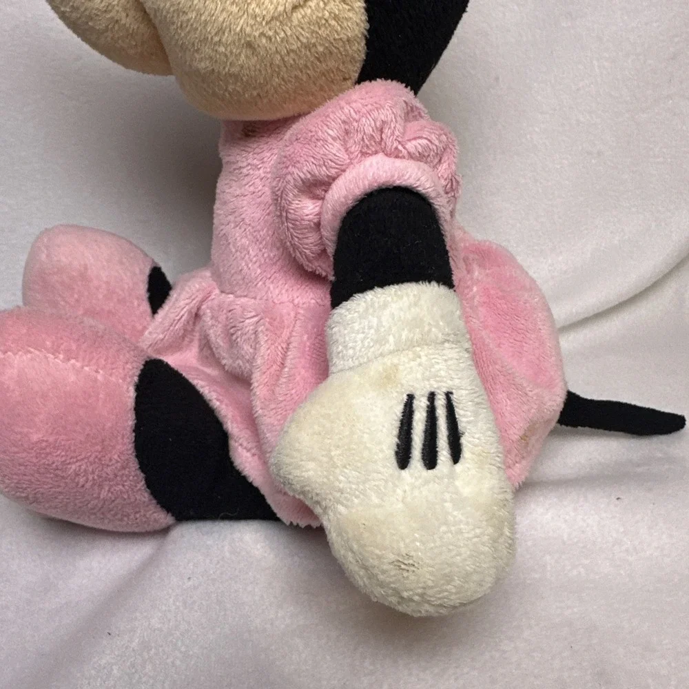 Disney Baby Minnie Mouse Plush Doll Rattle Baby‎ Infant Toy Polka Dot Ribbon 15